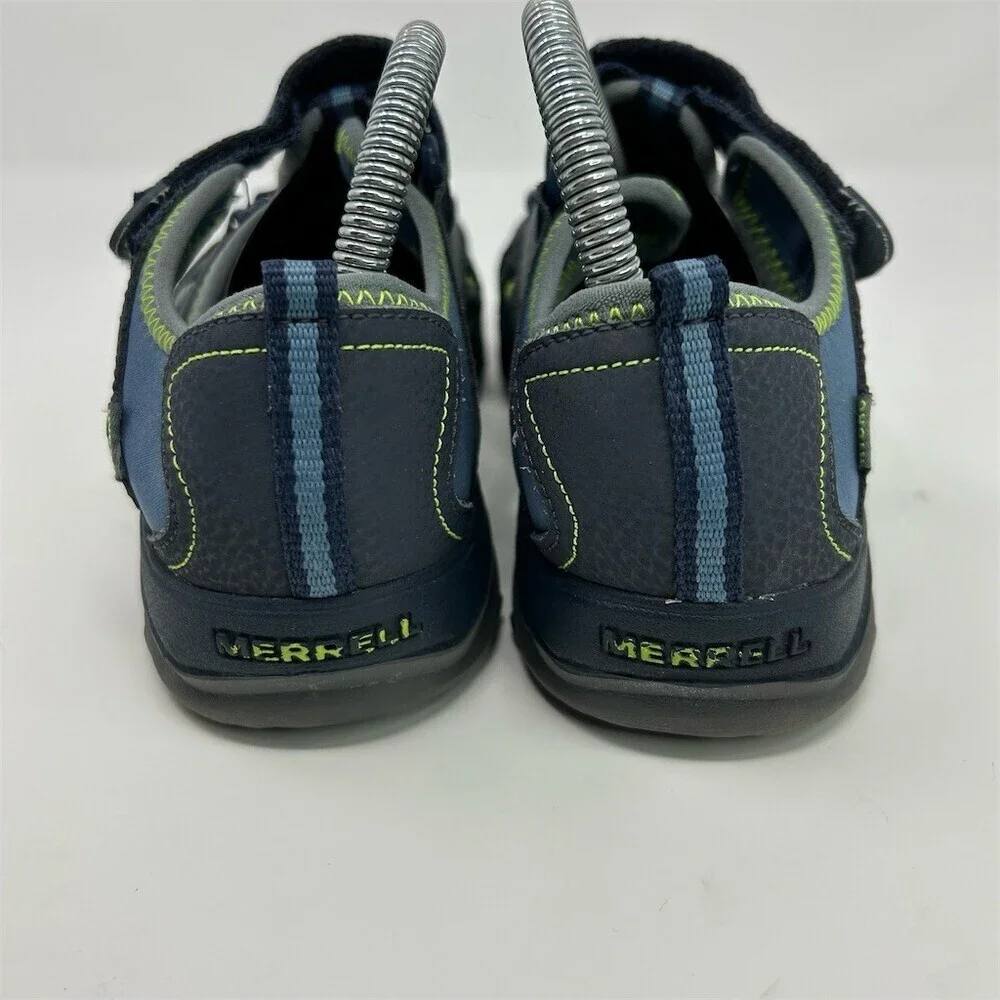 Merrell Hydro Hiker Sandals Unisex Kids Navy Green Closed Toe Water Shoes Size 6